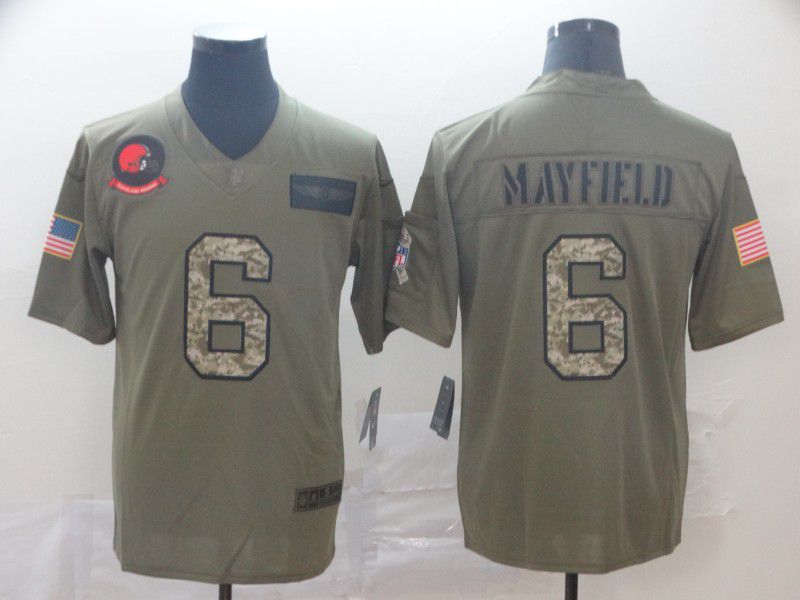 Men Cleveland Browns #6 Mayfield Nike 2019 Olive Camo Salute to Service Limited NFL Jerseys->new orleans saints->NFL Jersey